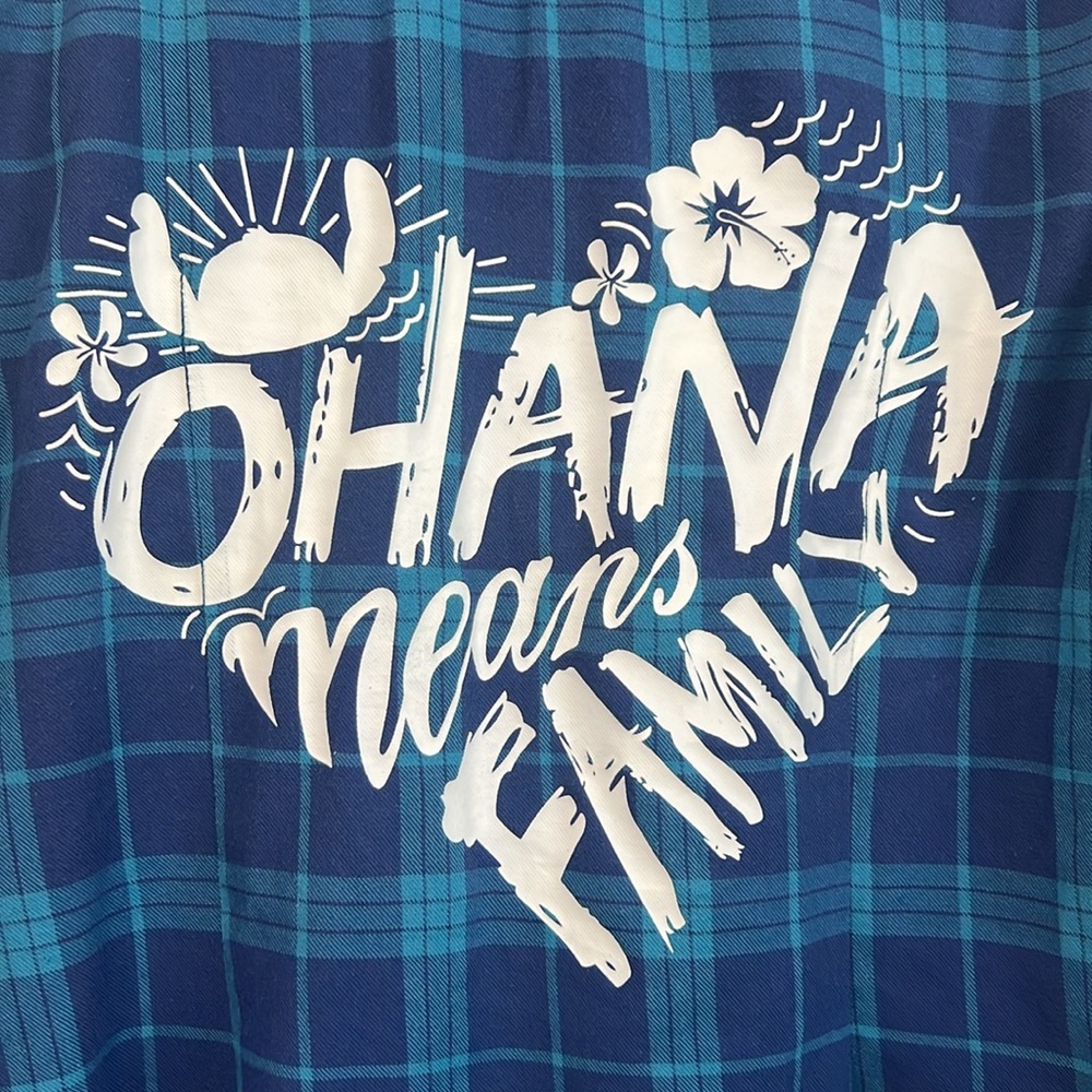 Disney "Ohana Means Family" Plaid Shirt - Womens XL - Picture 6 of 6